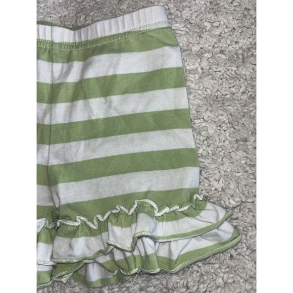 Adorable Essentials Girls Sz. 2T Green Striped Ruffle Knit Shorts. Cute - Picture 2 of 6